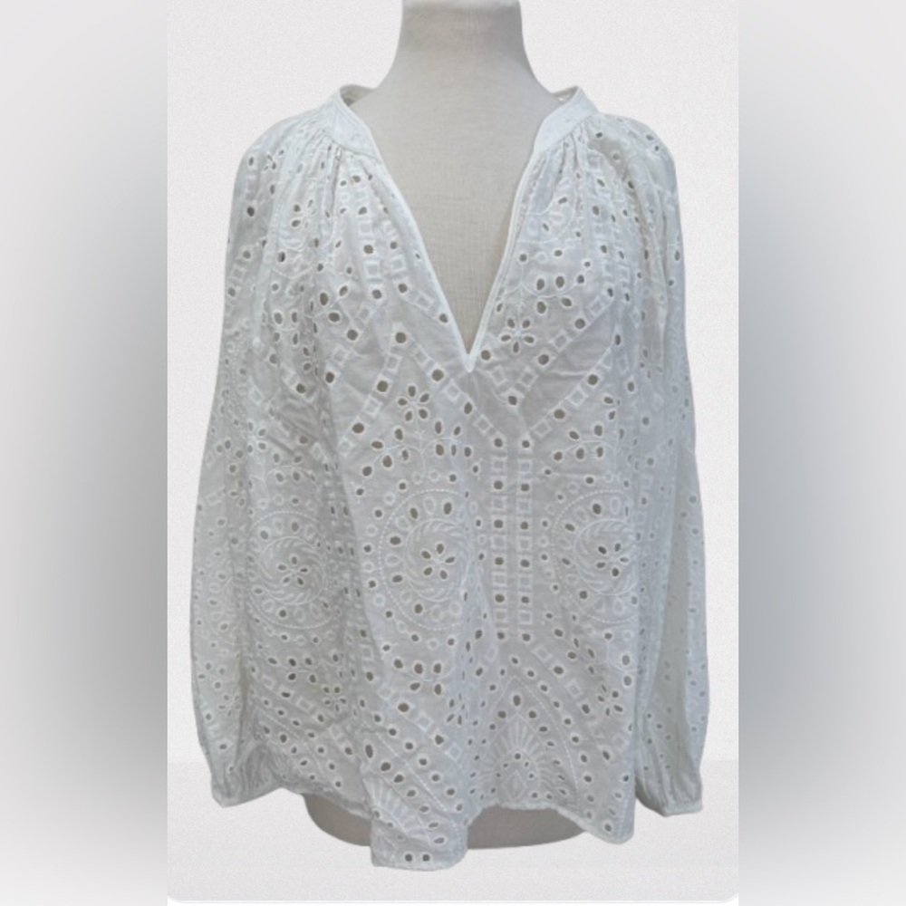 Size XL NWT H&M White Boxy Embellished Blouse